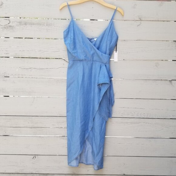 Lovers + Friends Orchid Chambray Wrap Dress - Picture 3 of 8